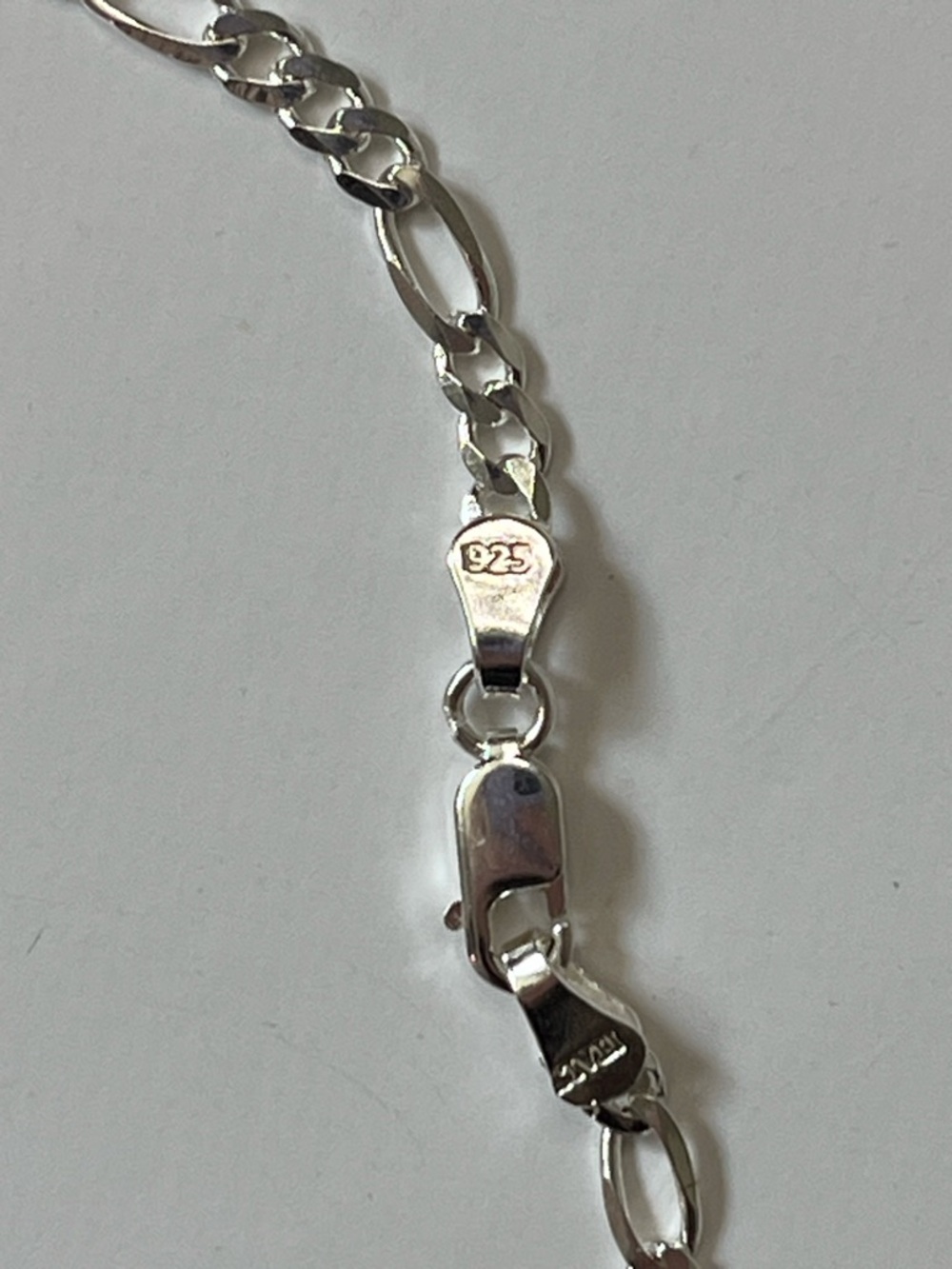 925 Silver Figaro Chain Necklace - Dainty Sleek Silver Women's Jewelry - Picture 2 of 2